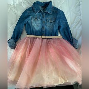 Zunie denim and tool skirt dress